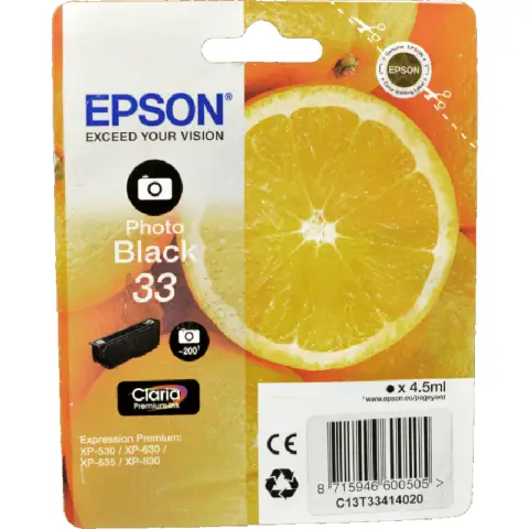 Tusz  Epson  photo  black , Claria  T33  Premium Ink